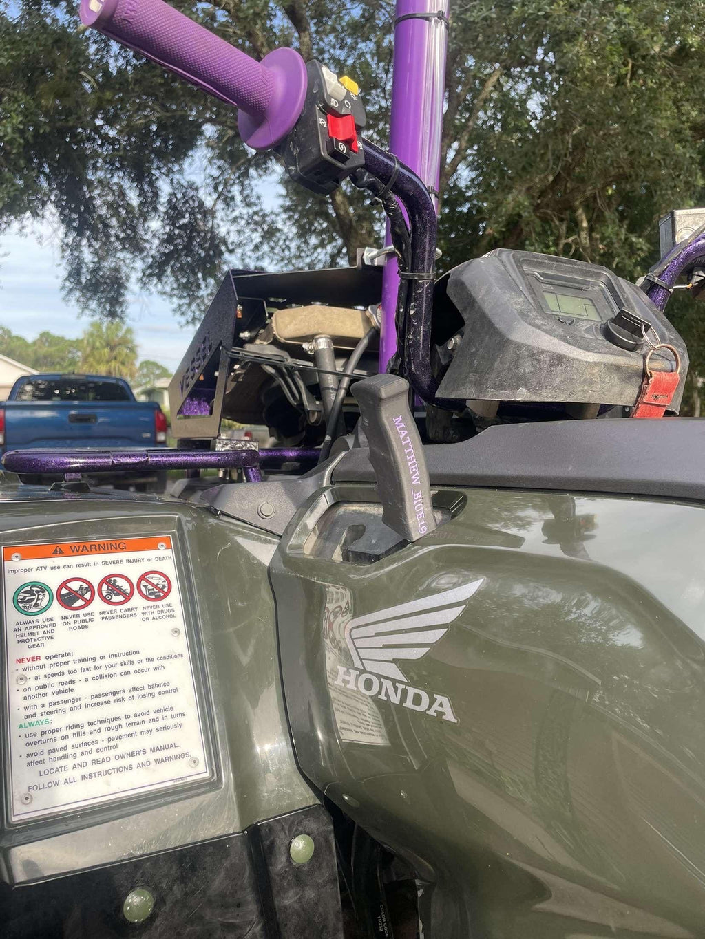 Honda Rancher, Rubicon and Pioneer Custom Text Handle
